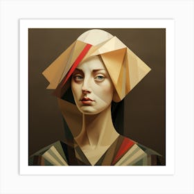 Geometric Belgian Woman 02 Art Print