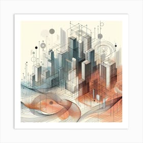 Abstract Cityscape 5 Art Print