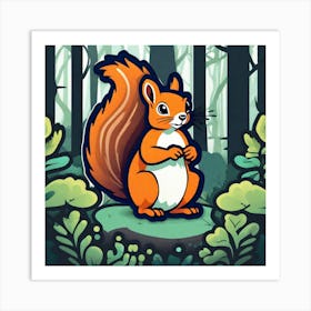 Squirrel In The Forest 329 Art Print