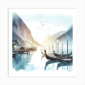 Watercolor Of A Lake 5 Art Print