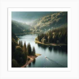 Lake In The Forest 1 Art Print