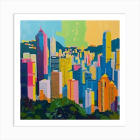 Abstract Travel Collection Hong Kong China 4 Art Print