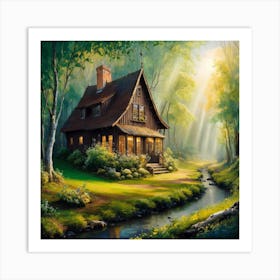 Cabin Woods1 Art Print