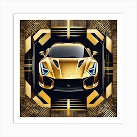 Gold Sports Car 9 Art Print