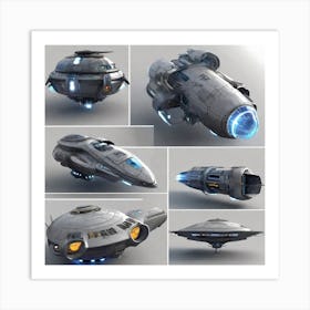 Spaceships 2 Art Print