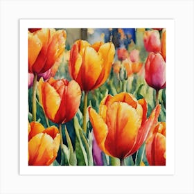 Orange Tulips Art Print