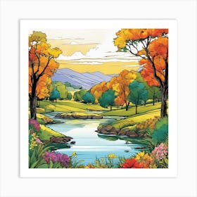 Autumn Landscape 14 Art Print