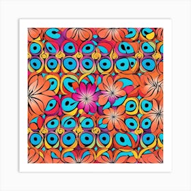 Colorful Floral Pattern Art Print