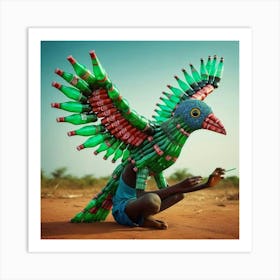 Bird Made Of Coca Cola Bottles Art Print