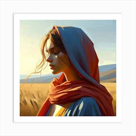 Woman In A Field Art Print