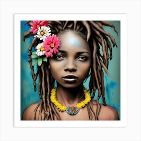 African Girl With Dreadlocks Art Print