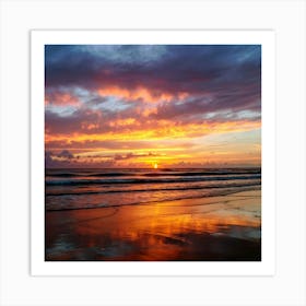 Sunset On The Beach Art Print