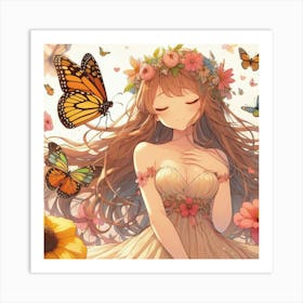 Butterfly Girl 4 Art Print