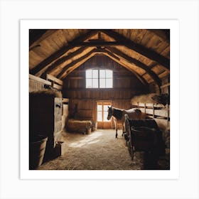 Horse In A Barn Art Print