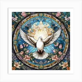 Holy Spirit Dove Stained Glass #2 Art Print