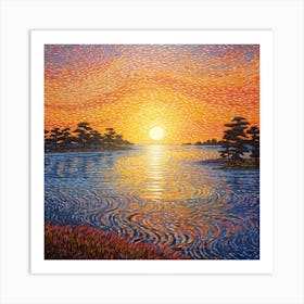 Sunset Over The Water 5 Art Print