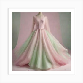 Pink And Green Dress2 Art Print