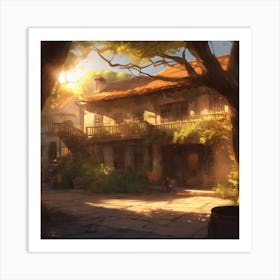 328906 Sunlit Setting Infuse The Scene With Warm, Golden Xl 1024 V1 0 Art Print