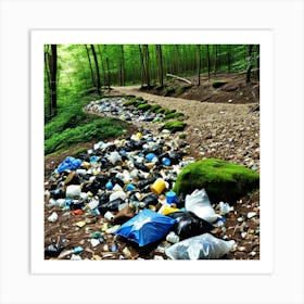 Forest Pollution Garbage Trash Waste Debris Litter Rubbish Environment Ecological Crisis (2) Art Print