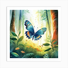 Butterfly In The Forest Art Print