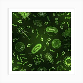 Bacteria And Viruses Art Print