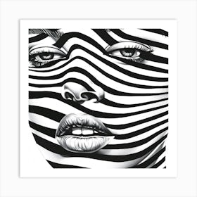 Zebra Face Art Print