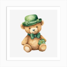 St Patrick'S Day Teddy Bear 2 Art Print