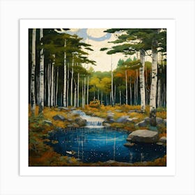 Pond In The Woods Art Print