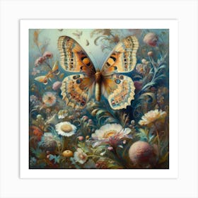 Butterfly In The Garden 4 Art Print