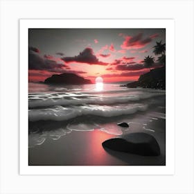 Sunset At The Beach 30 Art Print