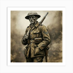 WWI Soldier Art Print