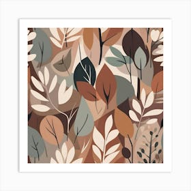 Autumn Leaves Pattern Art Print