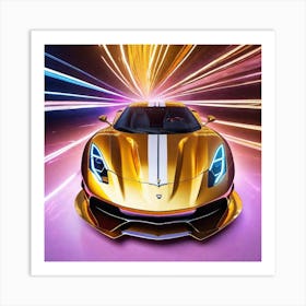 Golden Lamborghini 22 Art Print