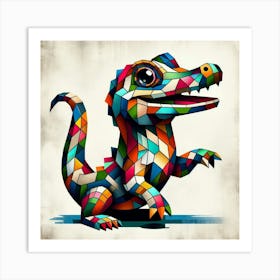 A cubism alligator cub 1 Art Print