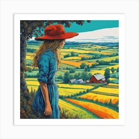 Girl On The Farm Art Print