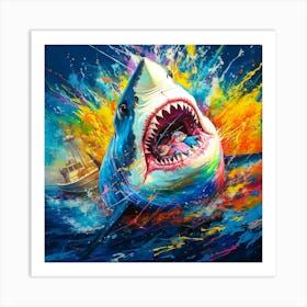 Shark Attack Art Print