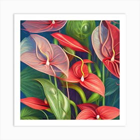 Anthurium Flowers 10 Art Print