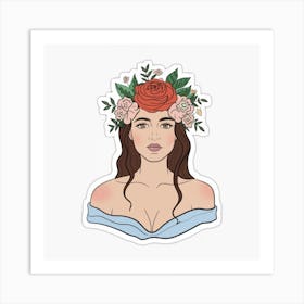 Flower Girl portrait Art Print