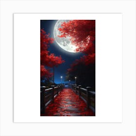 Full Moon In Autumn 3 Art Print