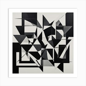 A Black And White Bold Geometric Shapes art print 4 Art Print