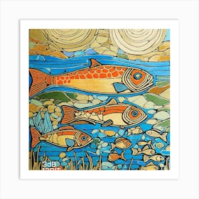 Fish In The Stream Art Print