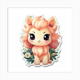 Kawaii Lion Art Print