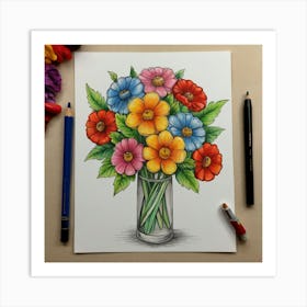 Bouquet Of Flowers Art Print