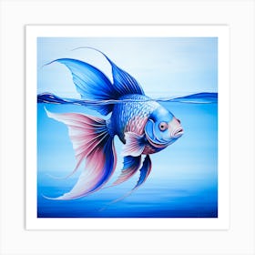 Blue Fish Painting Art Print