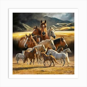 Horses In The Sky Art Print