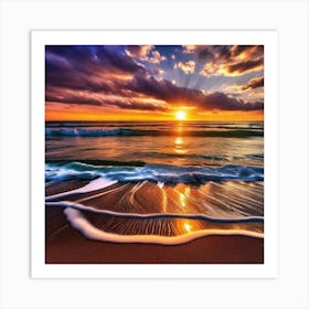 Sunset On The Beach 389 Art Print