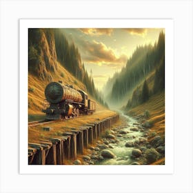 Train In The Mountains Art Print