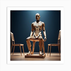 Robot On A Chair Art Print