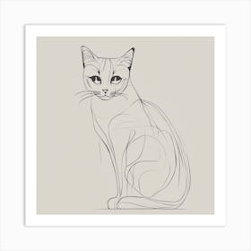 Cat Drawing Art Print