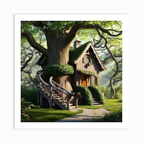 Fairy House In The Forest Art Print